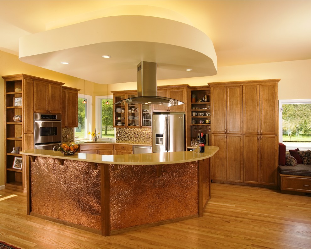 Hammered Copper Lamp Kitchen Transitional with Backlighting Ceiling Lighting Copper