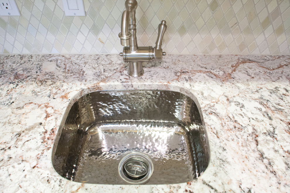 Hammered Stainless Steel Sink Kitchen Traditional with Bar Sink Granite Countertop
