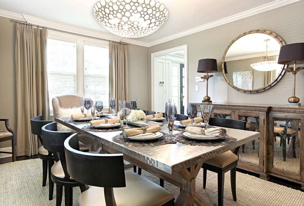 Hammered Table Lamp Dining Room Contemporary with Beige Armchair Beige Curtain