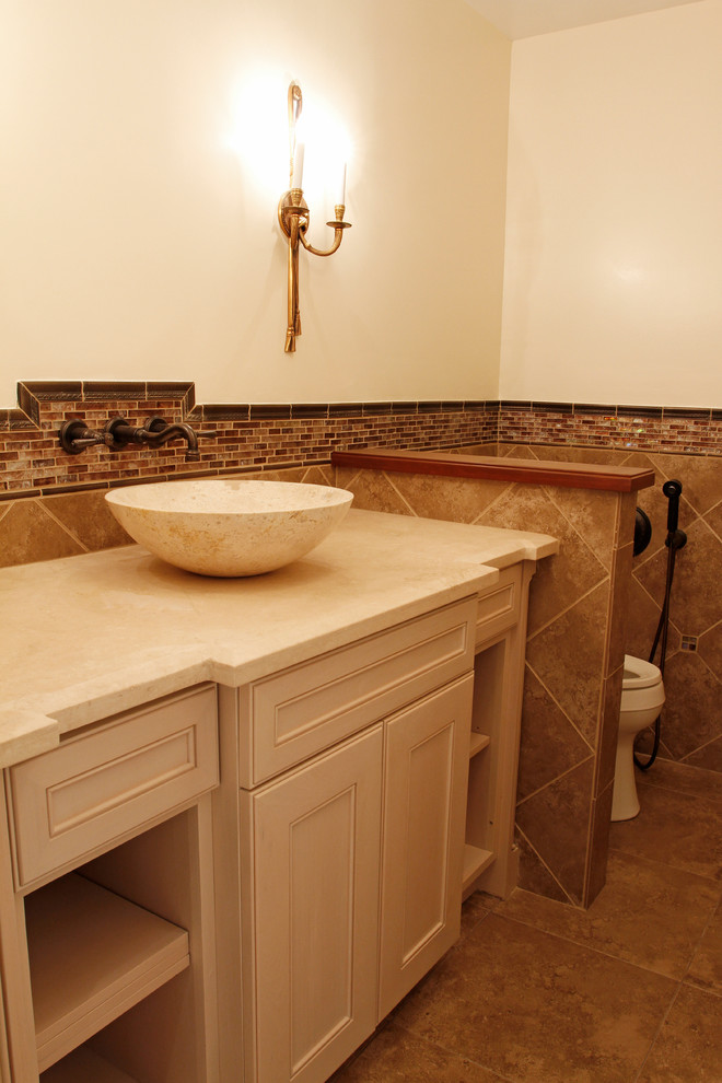 Hand Held Bidet Bathroom Traditional with Porcelain Tile Traditional Style
