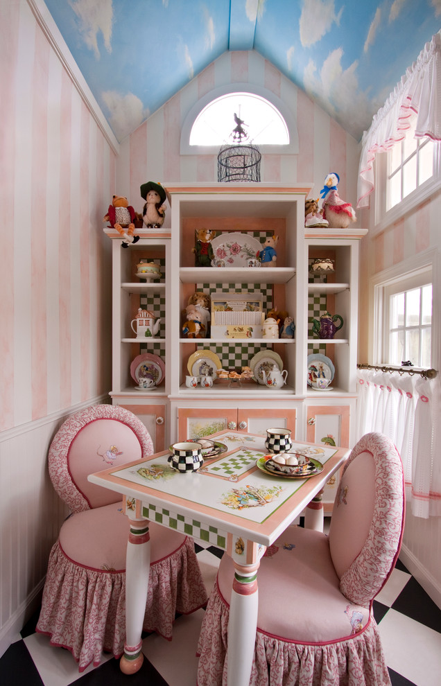 Hand Painted Furniture Kids Traditional with Arched Window Cafe Curtains