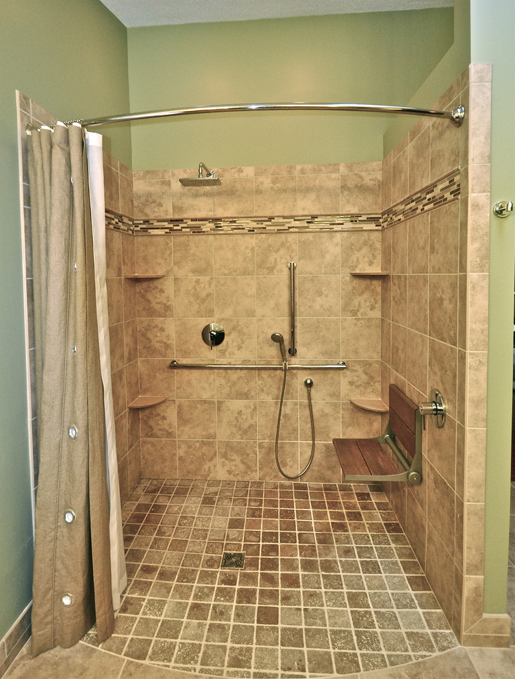 Handicap Accessible Shower Bathroom Modern with Barrier Free Curbless Shower
