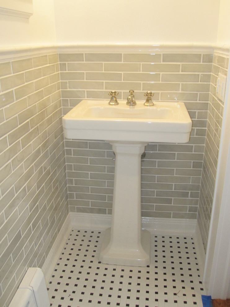 Handmade Subway Tile Bathroom Traditional with None 