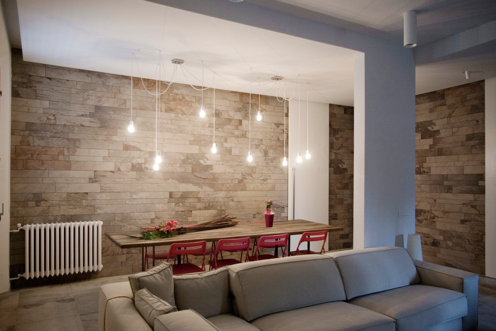 Hanging Light Bulbs Living Room Contemporary with Beige Sectional Beige Sofa