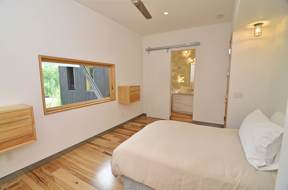 Hanging Sliding Door Bedroom Contemporary with Barn Door Bed Bedroom