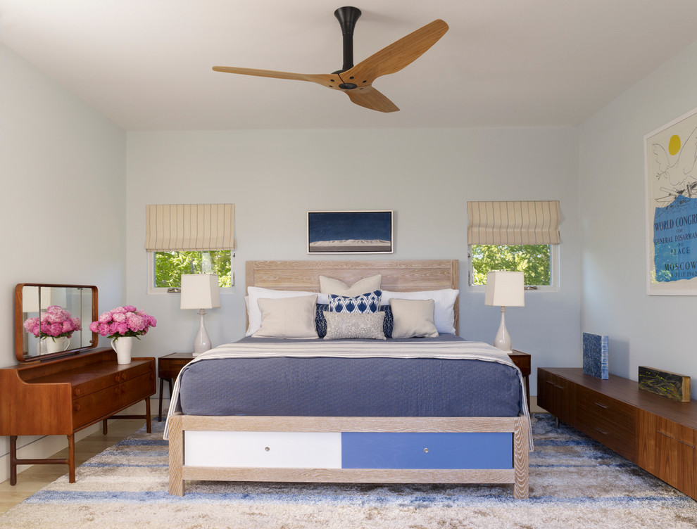 Harbor Breeze Ceiling Fan Bedroom Contemporary with Bedroom Beige and Blue