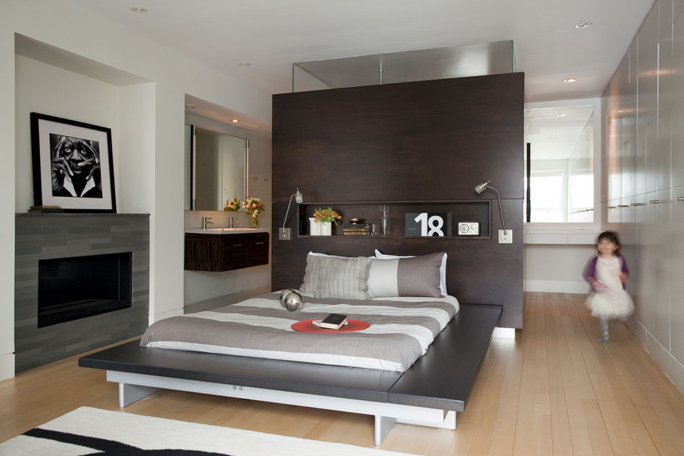 Headboard with Storage Bedroom Contemporary with Built in Bed Built