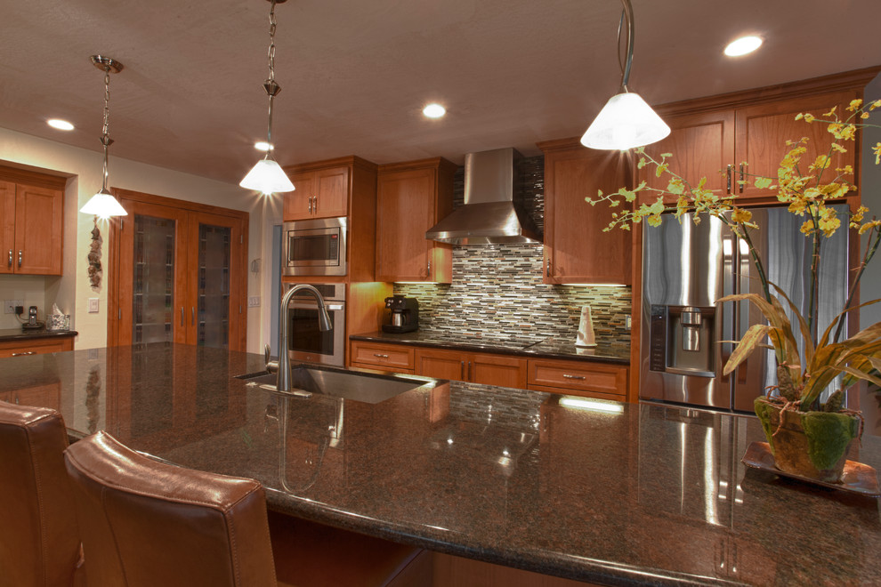 Herringbone Mosaic Tile Kitchen Traditional with None 
