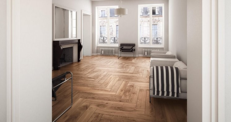 Herringbone Pattern Tile Floor Spaces Contemporary with None 