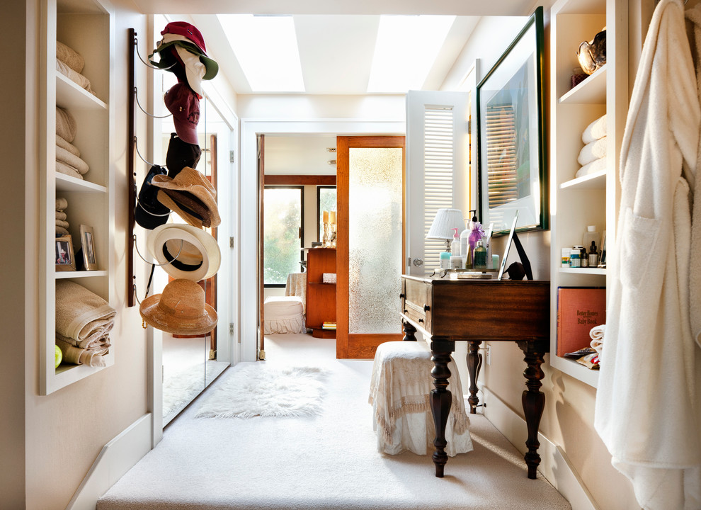 Hi Hat Lighting Closet Traditional with Dark Wood Console Table