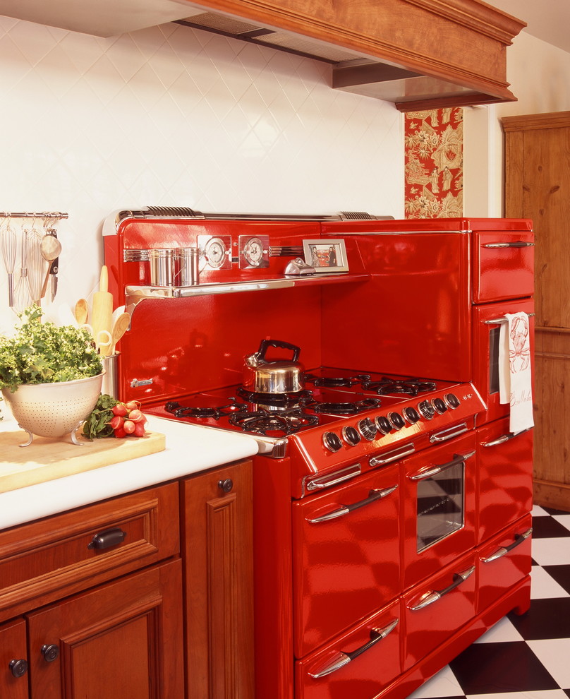 Hibachi Stove Top Kitchen Traditional with Black and White Floor