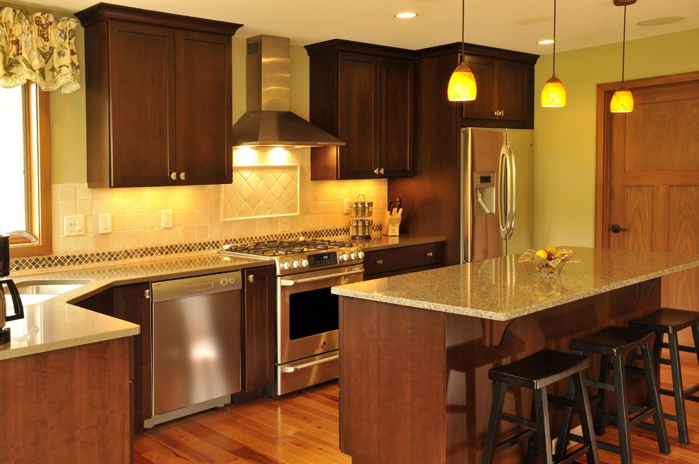 Hickory Hardwood Flooring Kitchen with Cabinet Hardware Chestnut Stained Cherry