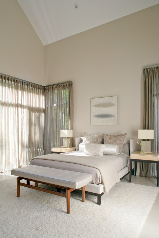 High Ceiling Curtains Bedroom Farmhouse with Area Rug Artwork Bench