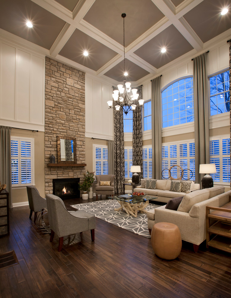 High Ceiling Curtains Living Room Traditional with Beige Sectional Sofa Chandelier