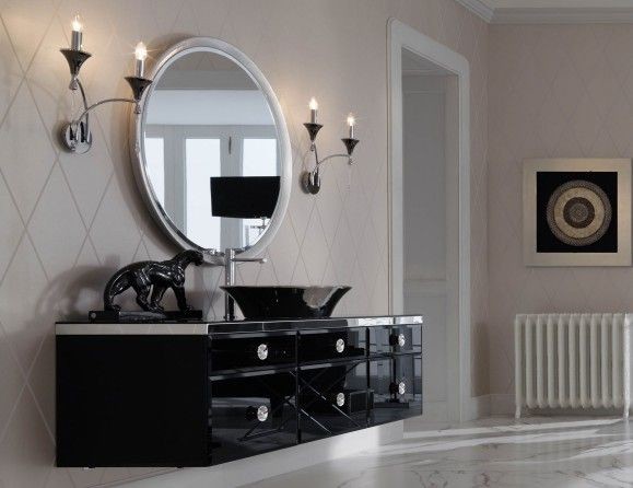 High End Bathroom Vanities Bathroom Modern with Black Black Lacquered Cabinet1