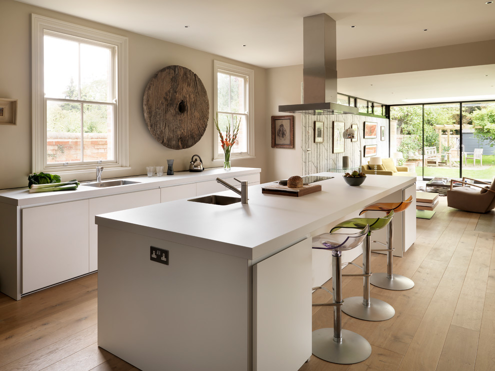 High End Kitchens Kitchen Contemporary with Colorful Bar Stools High