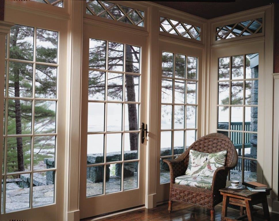 High End Leather Furniture Family Room Traditional with Diamond Pattern French Door