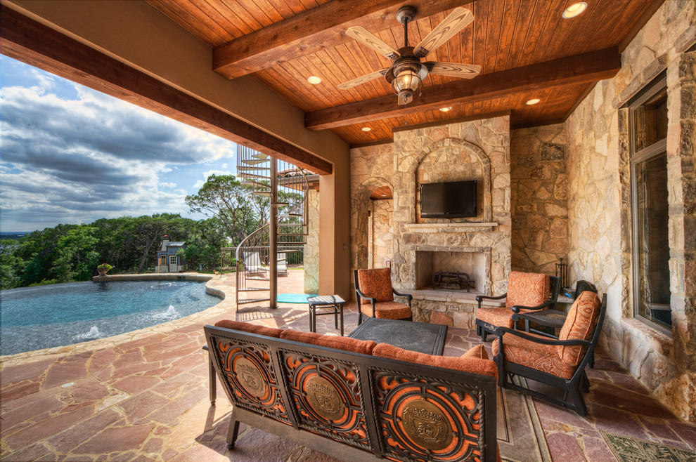 High End Patio Furniture Patio Mediterranean with Ceiling Ceiling Fan Covered