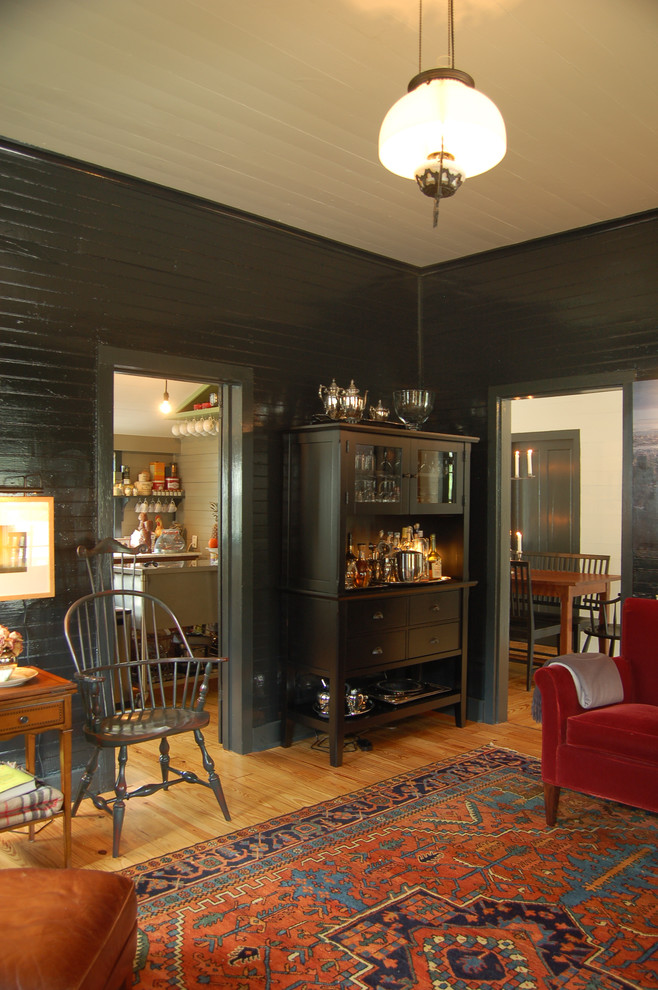 High Gloss Paint Living Room Farmhouse with Area Rug Bar Table