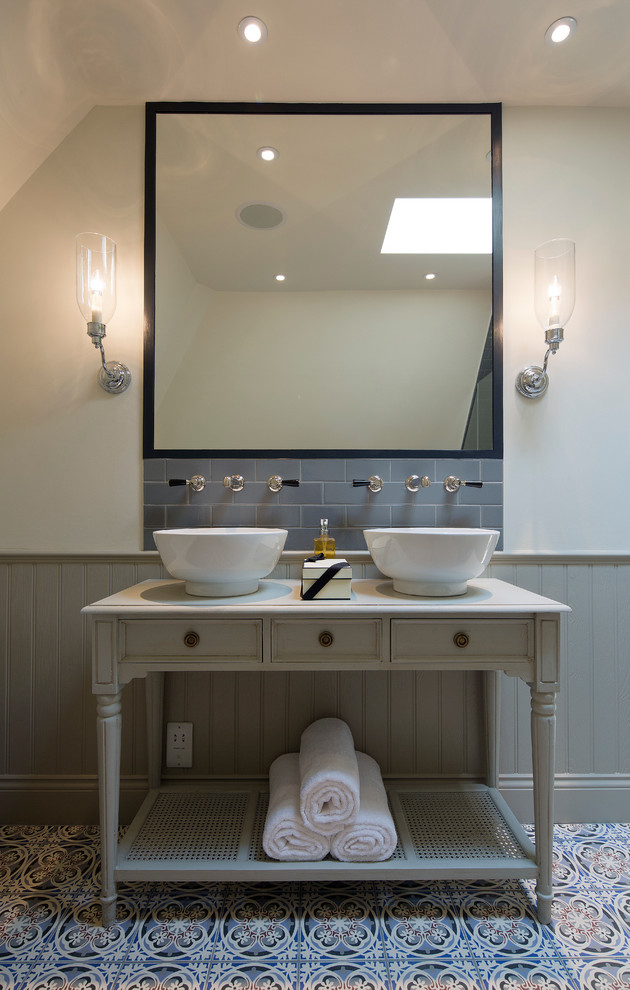 His and Hers Sinks Bathroom Transitional with Bathroom Paint Colour Beige