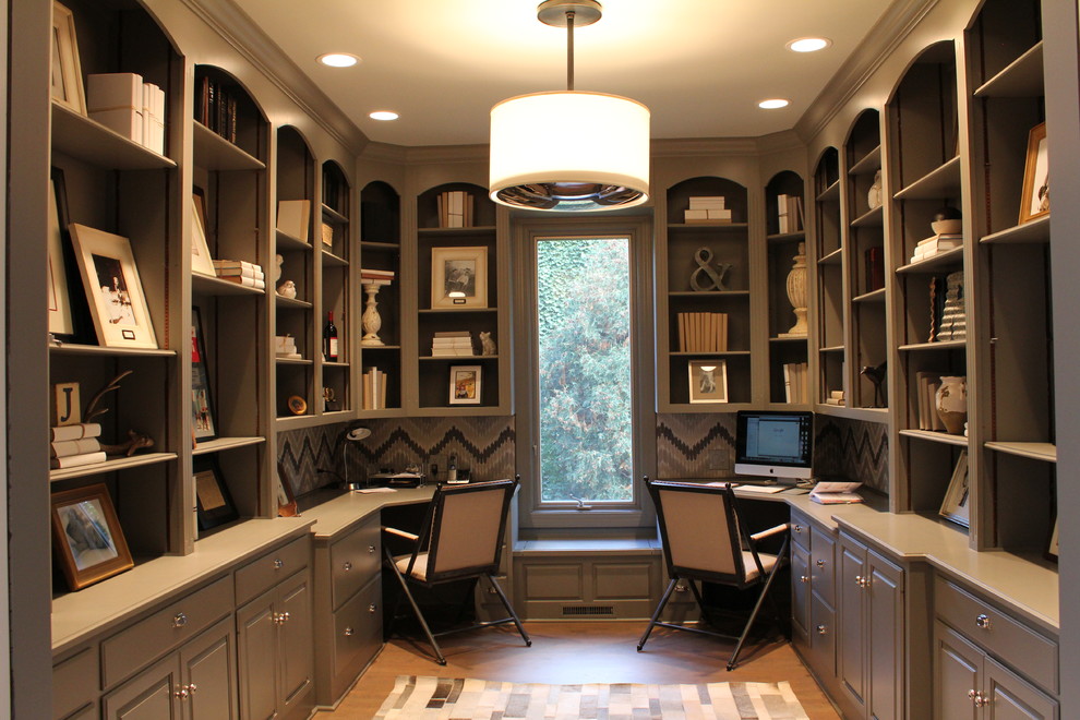 Home Office Decorating Home Office Transitional with Built in Cabinets Built in Shelves
