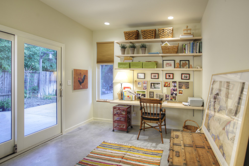 Home Office Shelving Home Office Contemporary with Area Rug Artwork Basket