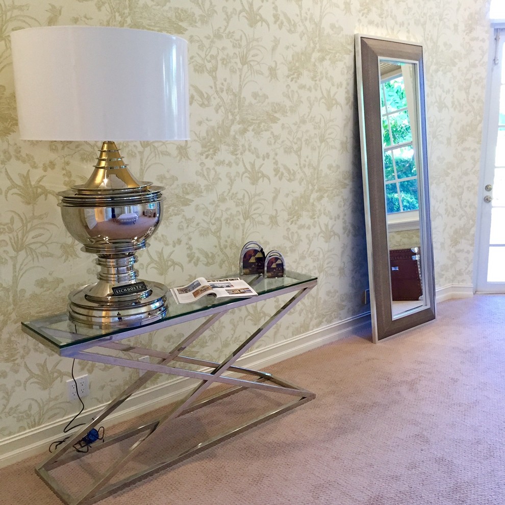 Home Staging Miami Bedroom Traditional with Big Lamp Console Croco