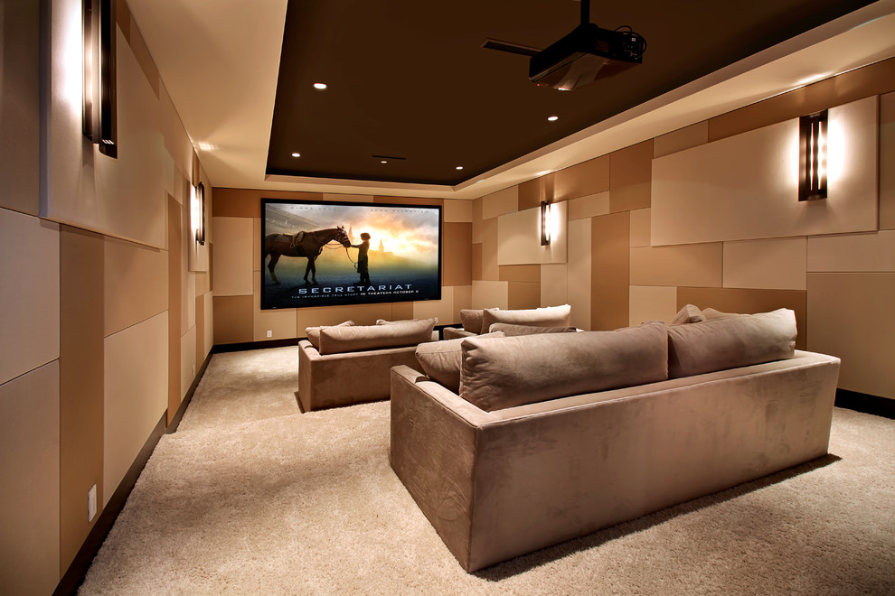 Home Theater Room Design Home Theater Contemporary with Home Theater Patchwork Sconce