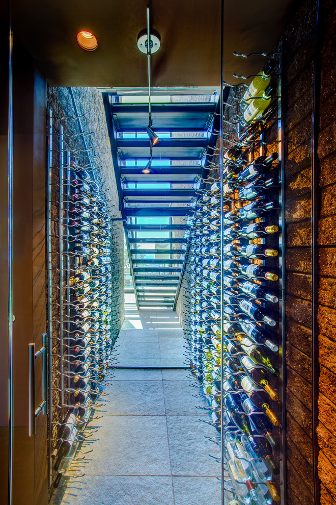 Horizontal Wine Rack Wine Cellar Modern with Architecture Arizona Desert Glass