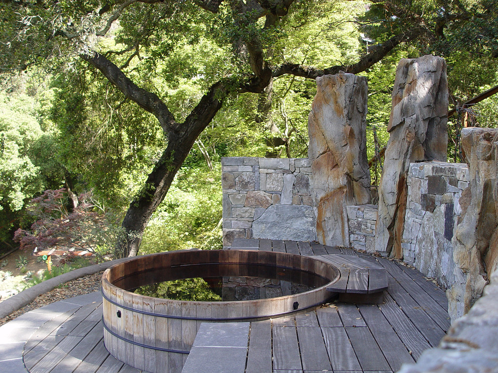 Hot Tub Enclosure Ideas Deck Rustic with Boulders Decks Hot Tubs