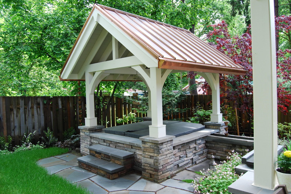 Hot Tub Enclosures Landscape Traditional with None 