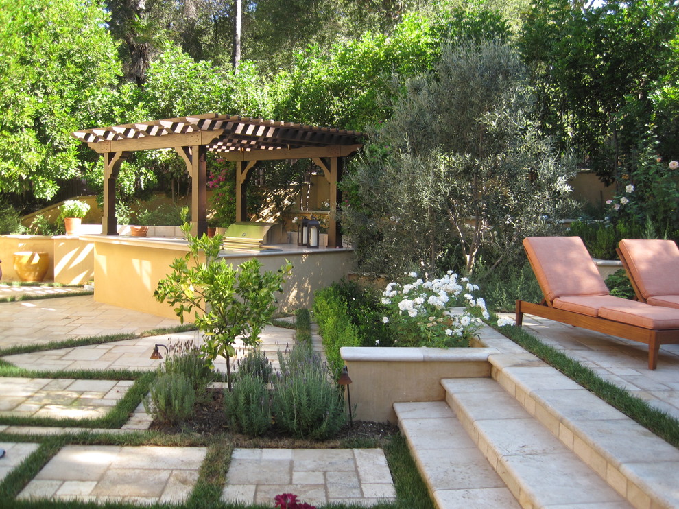 Hot Tub Enclosures Patio Mediterranean with Barbecue Bbq Grass Grass