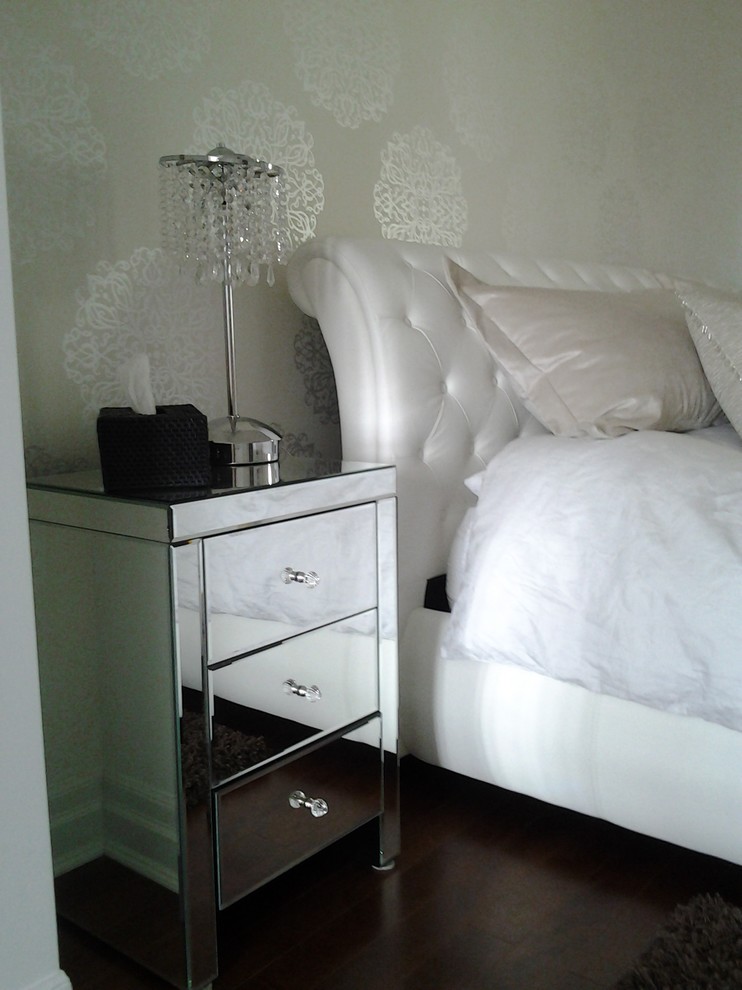 House Decorating Styles Bedroom Transitional with Beaded Pillow Black Iron1