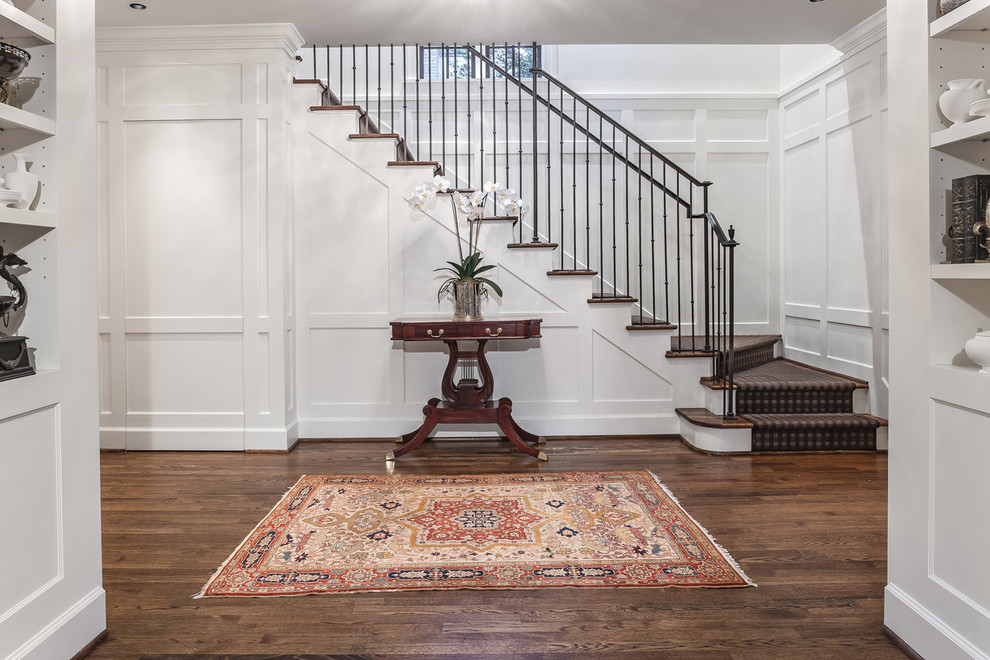 Houston Residential Architects Entry Traditional with Block Paneling Built in Bookcase