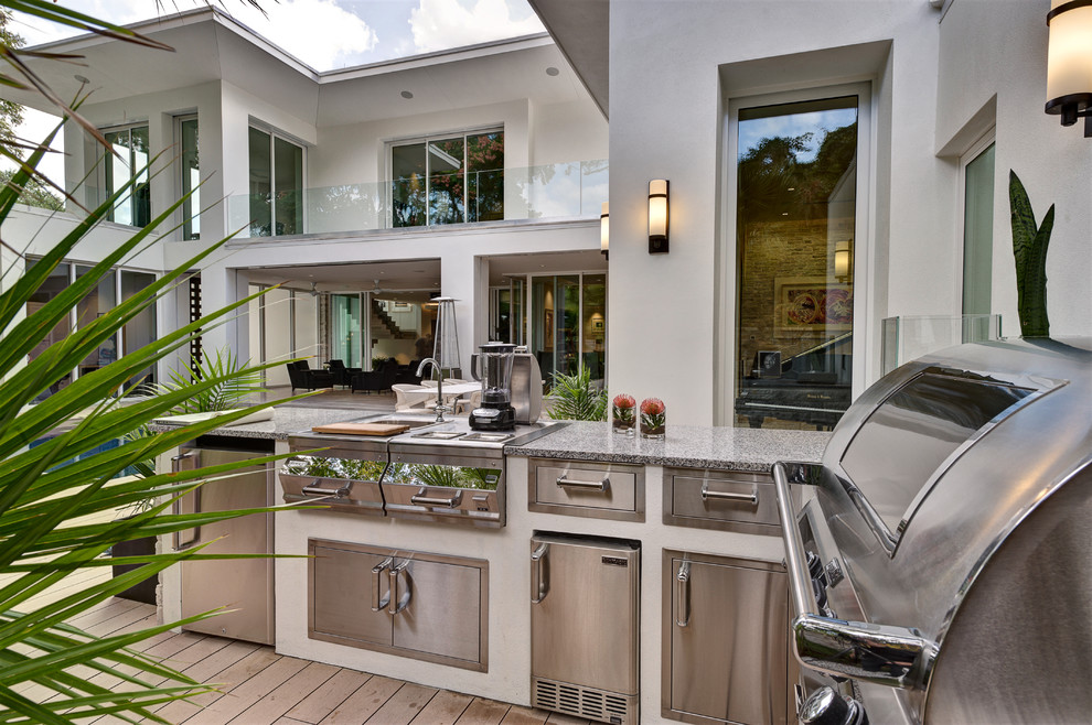Houzz Outdoor Kitchens Patio Contemporary with Barbecue Courtyard Grill Neutral