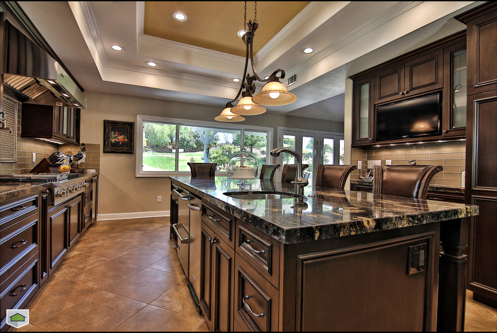 How Much Does a Kitchen Remodel Cost Kitchen Traditional with Dark Cabinets Granite Granite
