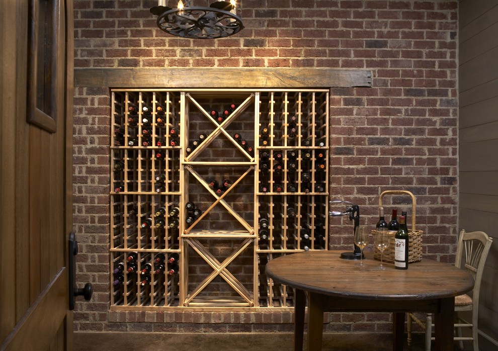 How to Build a Wine Rack Wine Cellar Rustic with Accent Wall Brick Walls