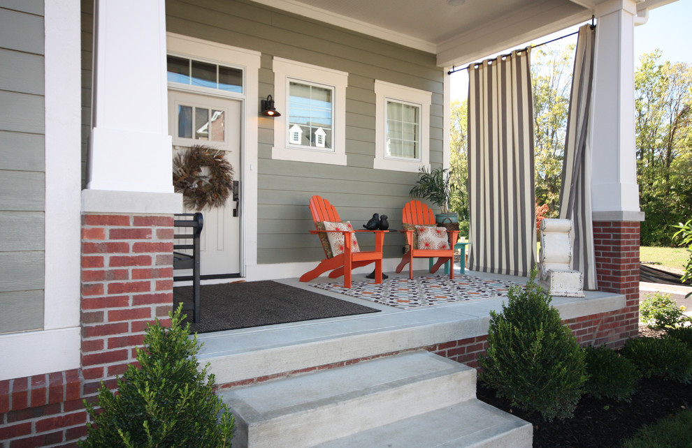 How to Hang Outdoor Curtains Porch Craftsman with Adirondack Chairs Area Rug