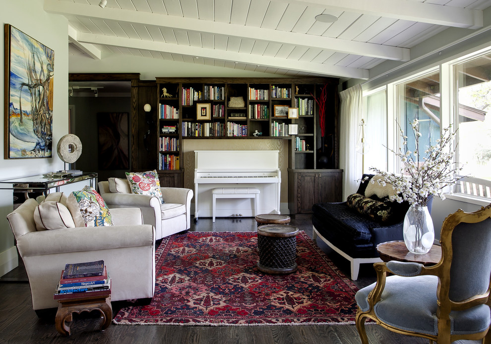 How to Keep Birds Away Family Room Contemporary with Area Rug Bookcase Bookshelves