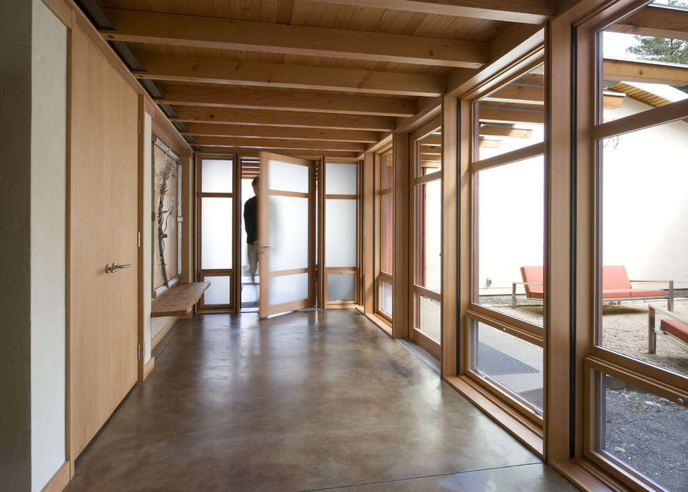 How to Stain Concrete Floors Hall Modern with Concrete Floor Entrance Entry