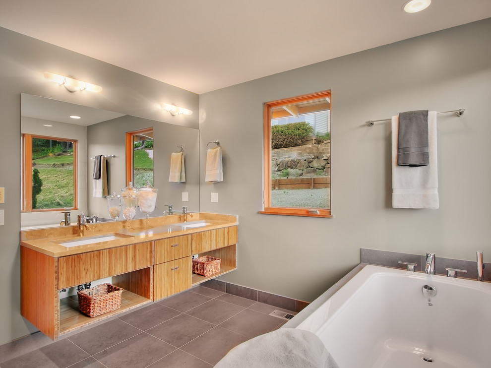 Hudson Valley Lighting Bathroom Contemporary with Apothecary Jars Bathtub Double