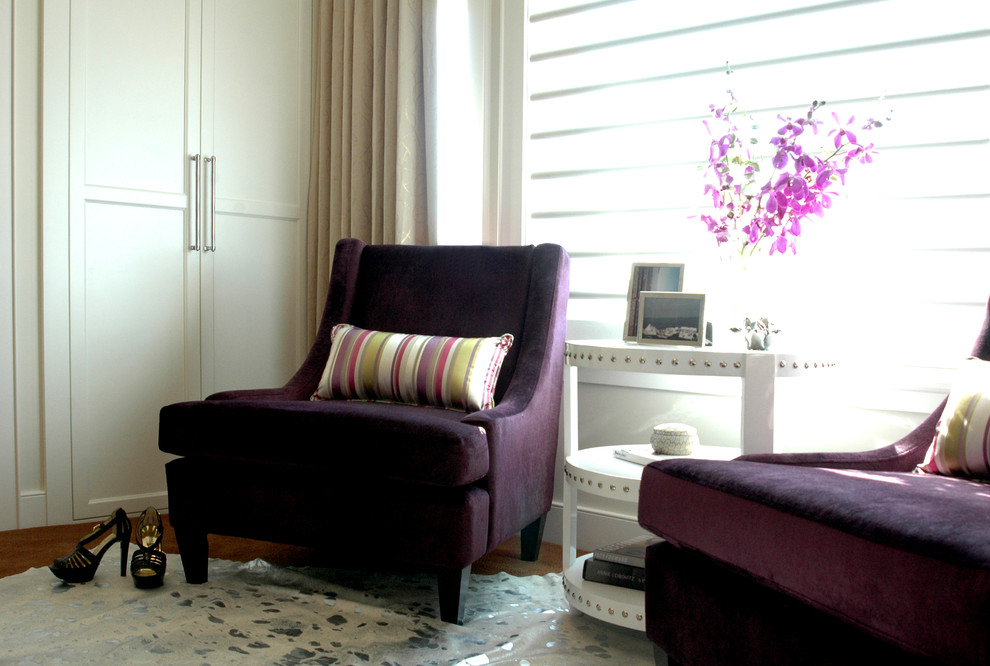 Hunter Douglas Silhouette Bedroom Contemporary with Cow Hide Dressingroom Purple1