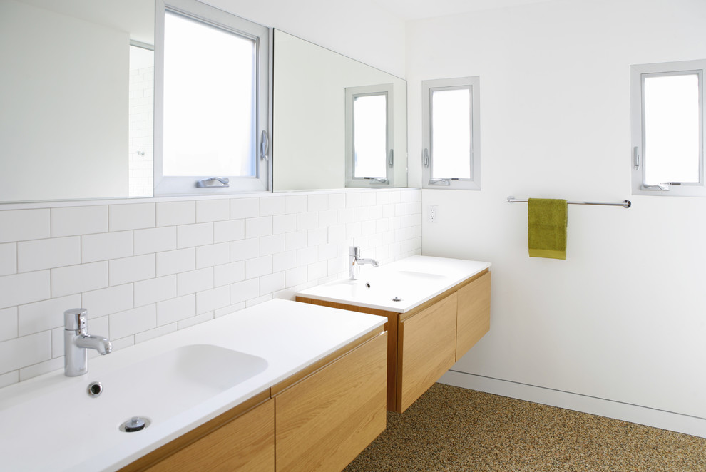 Ikea Apron Sink Bathroom Modern with Floating Vanity Frosted Glass
