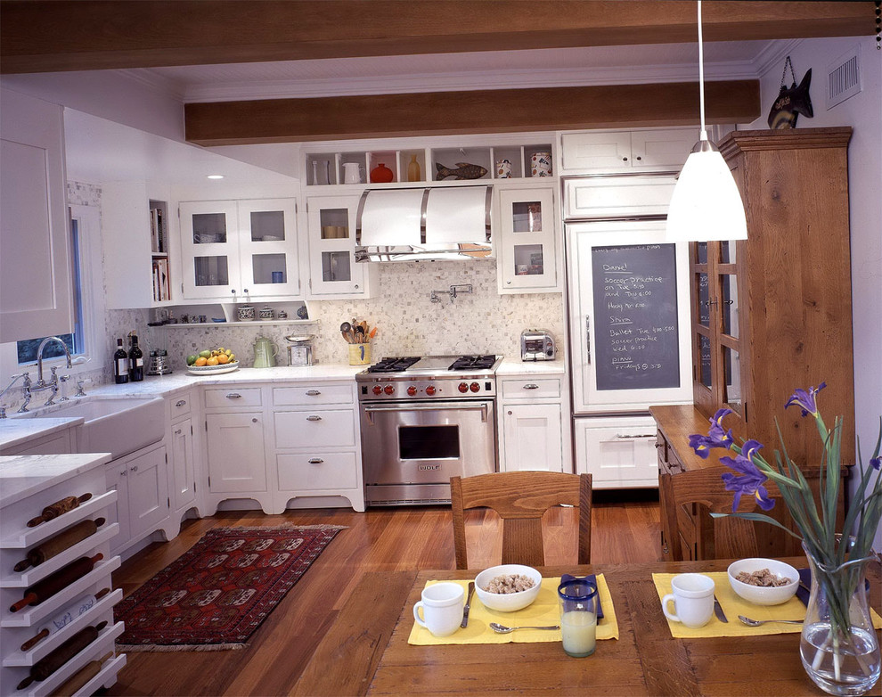 Ikea Apron Sink Kitchen Traditional with Cabinet Front Fridge Chalkboard
