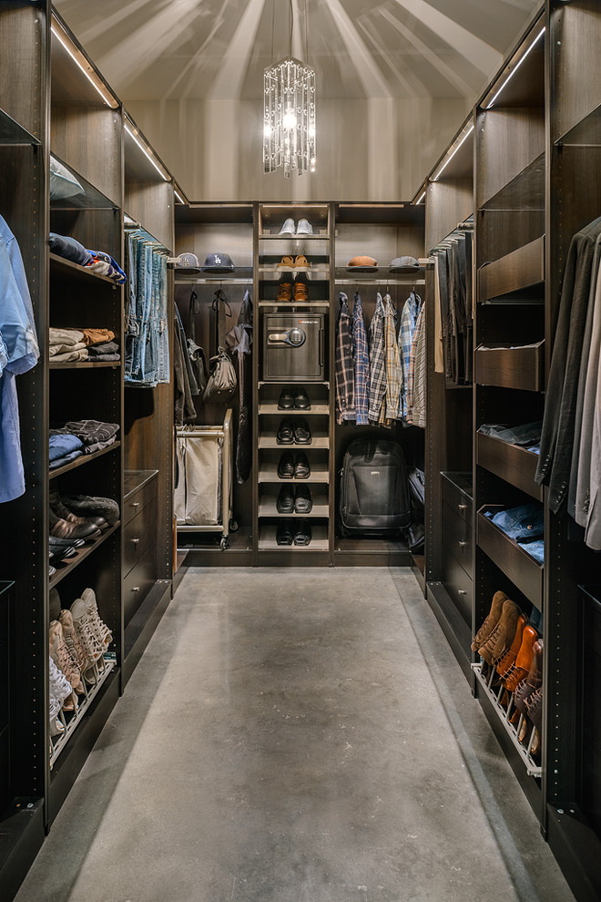 Ikea Walk in Closet Closet Contemporary with Built in Cabinetry Chandelier Concrete