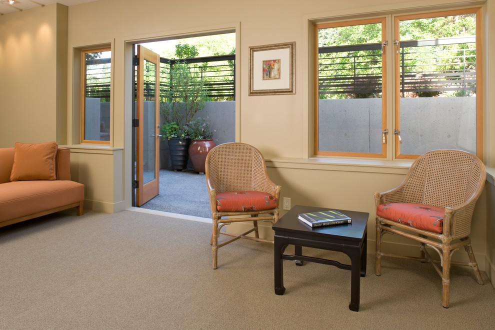 Images of Finished Basements Basement Contemporary with Beige Carpeting Casement Windows