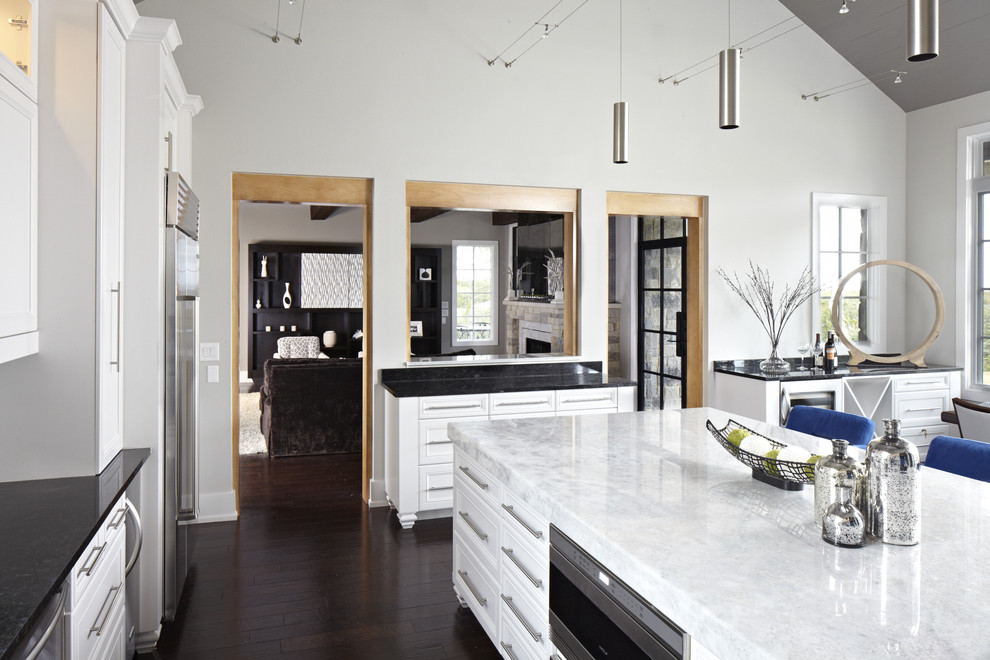 Images of Quartz Countertops Kitchen Contemporary with Black Granite Dark Stained