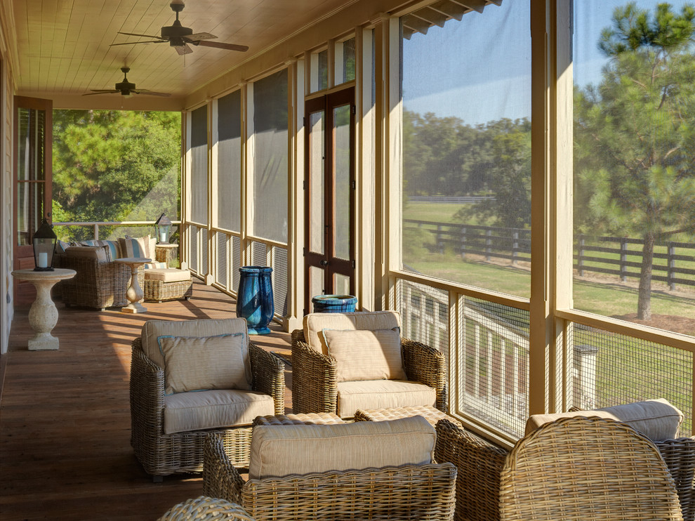 Images of Screened in Porches Porch Traditional with Blue Urn Ceiling Fan