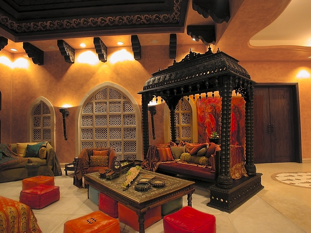 Indian Rosewood Furniture Living Room Mediterranean with Brackets Bright Color Canopy