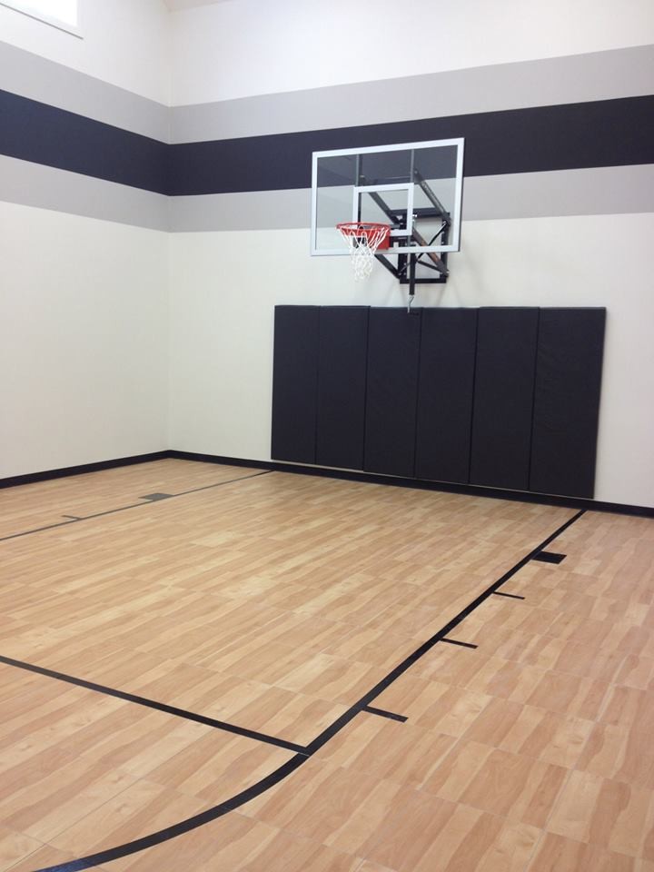 Indoor Home Basketball Court Home Gym with Basketball Basketball Court Basketball2